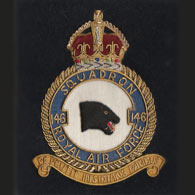 146 Squadron Wire Blazer Badge